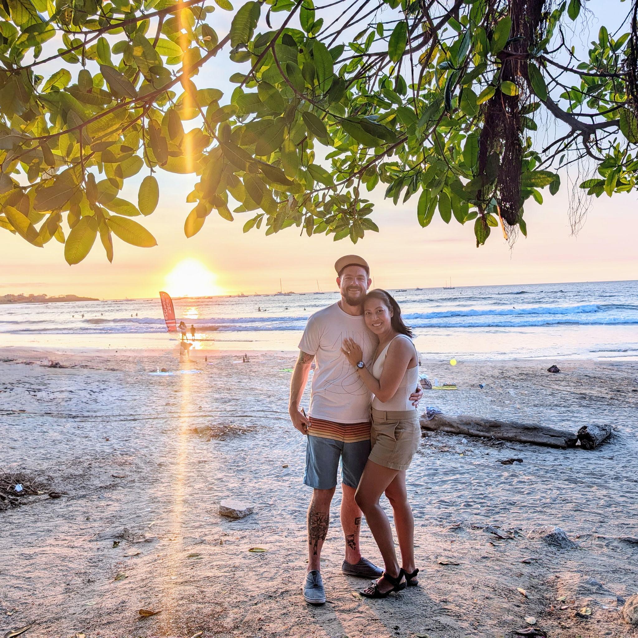 First sunset engaged, Tamarindo, Costa Rica