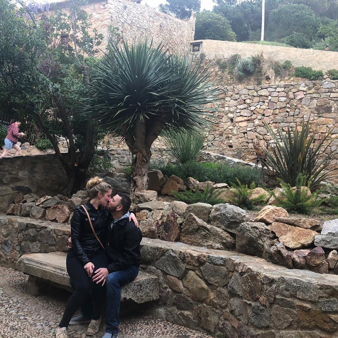 Tossa de Mar, Spain, after getting engaged a few days prior