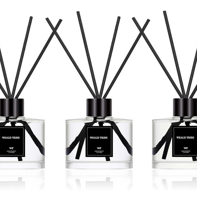 Reed Diffuser Set of 3 for Bathroom Air Fresheners, Oil Defusers Sticks | Cashmere & Vanilla,Lemon,Eucalyptus & Mint Scent(1.7 fl oz Each Pack) Home Fragrance with 12 Sticks | House Shelf Decor