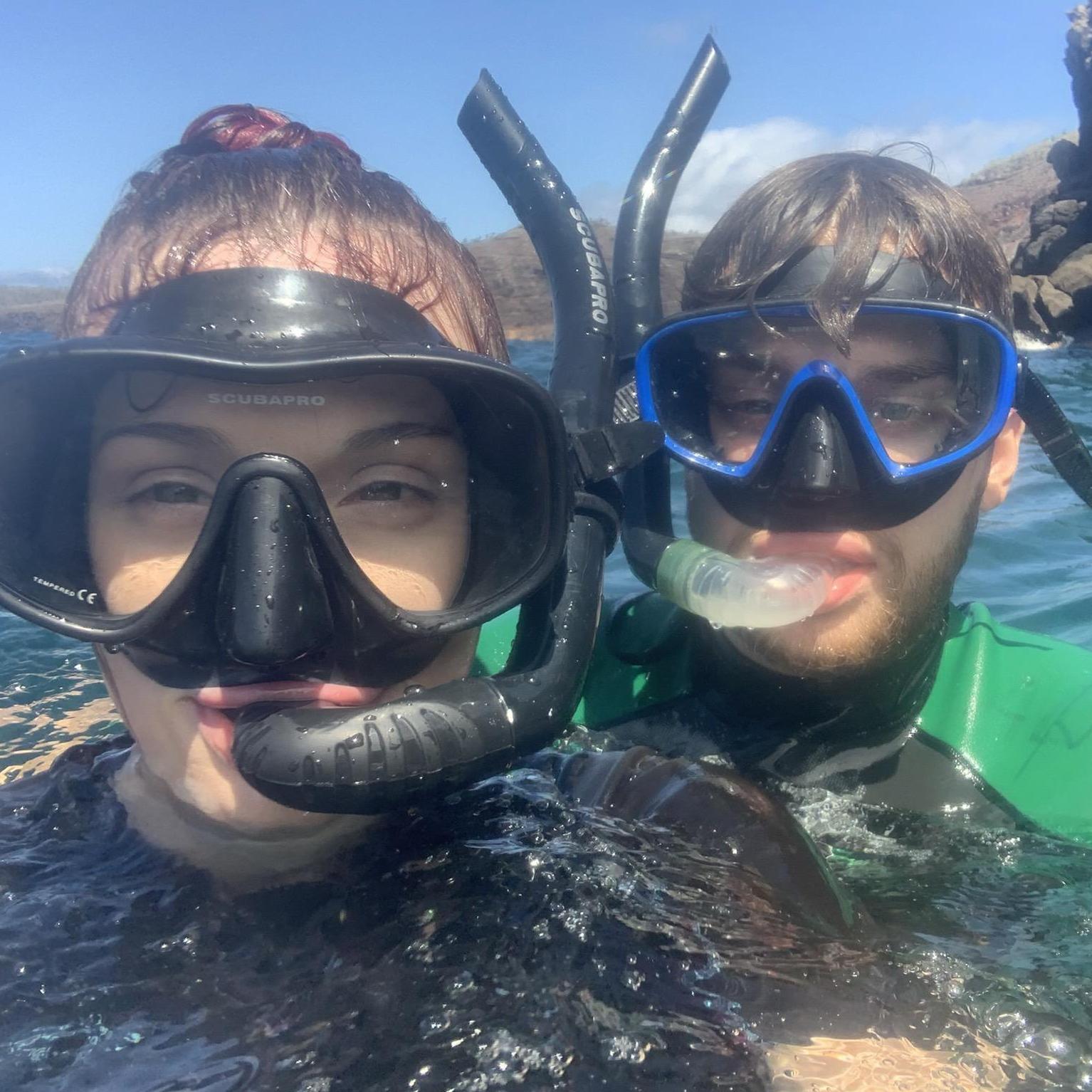 Engagement trip. Snorkeling in the Galapagos