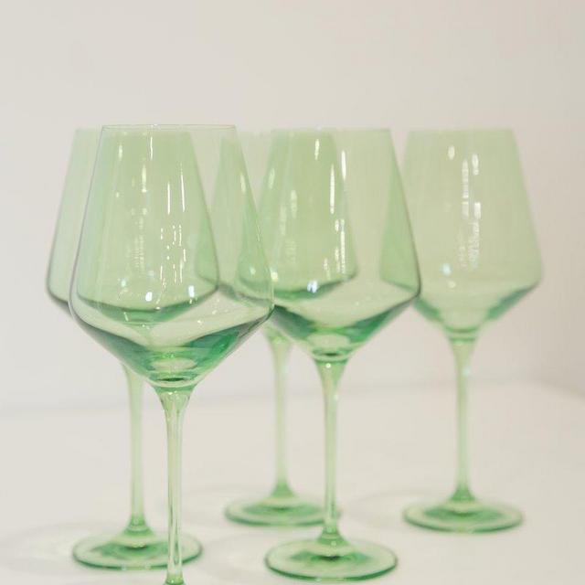 Estelle Colored Wine Stemware - Set of 6 {Mint Green}
