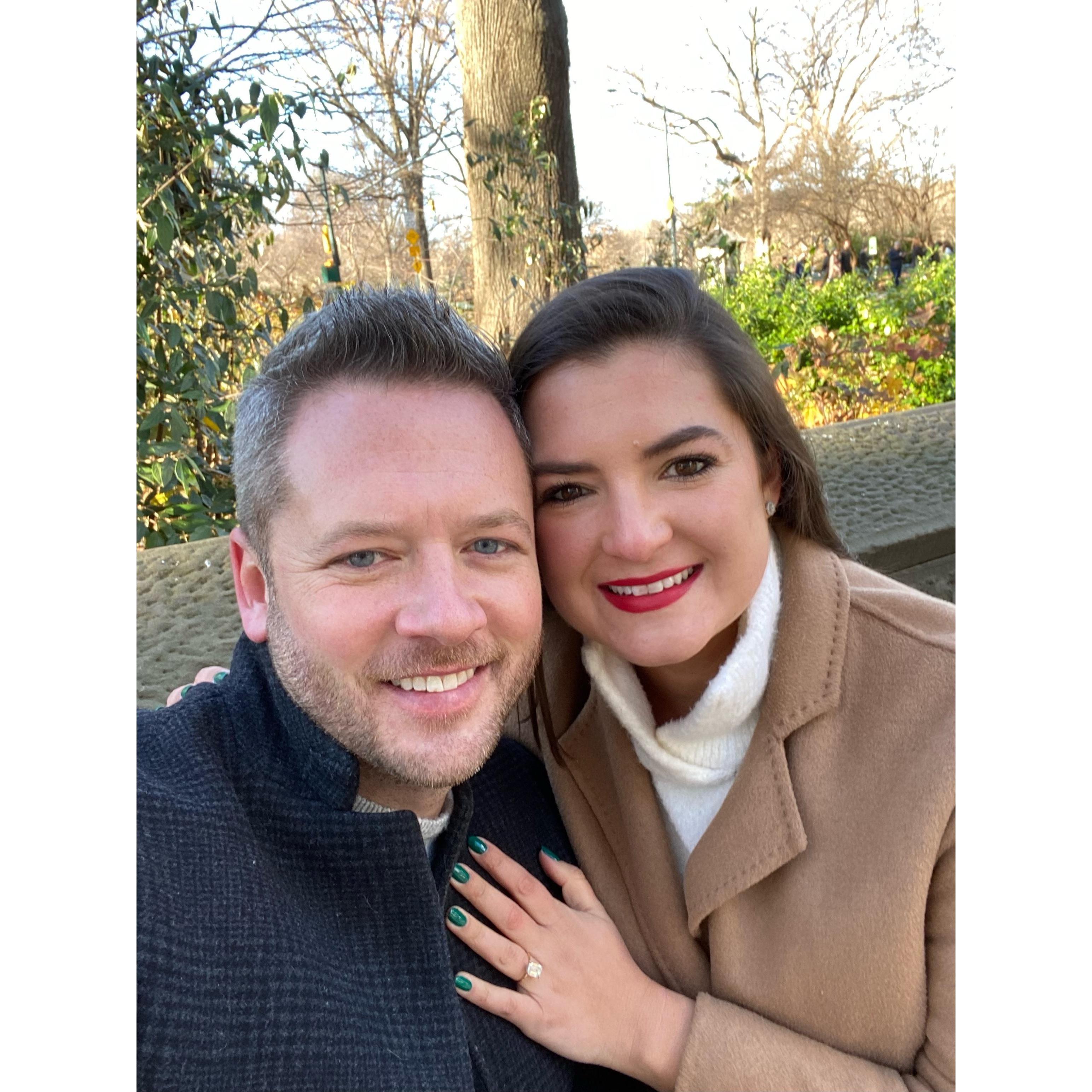 Central Park selfie after wrapping up our engagement photos!