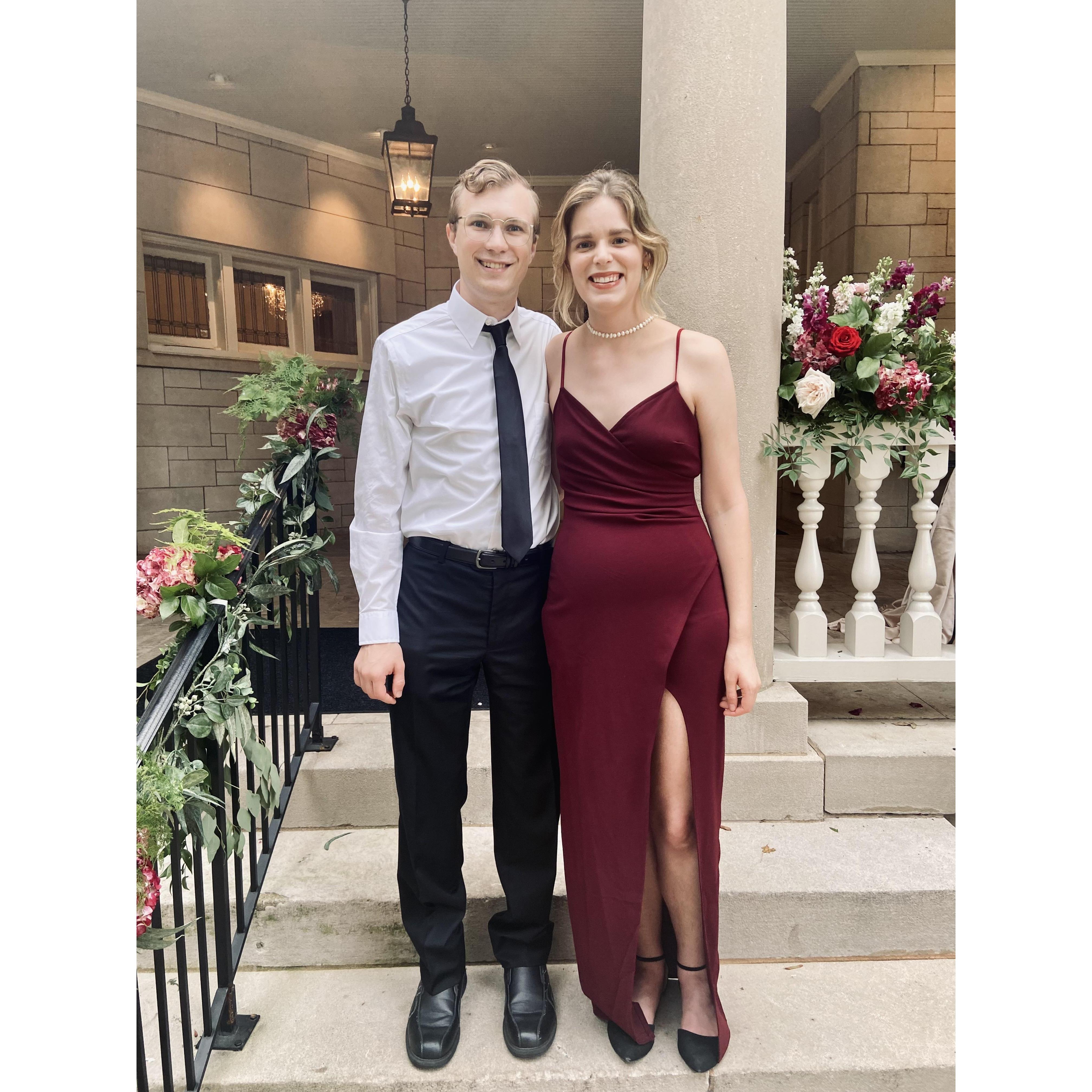 Us at our first wedding together! Shout out to Emily and Ben