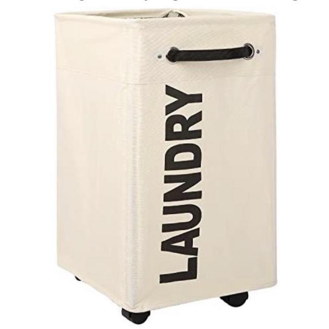 Caroeas 23" Pro+ Wheeled Laundry Hamper Black&White Breathable Cover Heavy Duty Laundry Sorter Dirty Clothes Organizer Waterproof Foldable Laundry Basket Extra Large Laundry Bag (Pro Plus 23",Black)