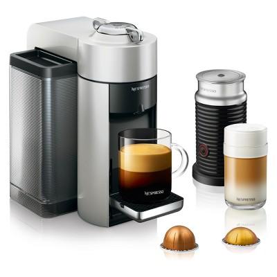 Nespresso Vertuo Coffee and Espresso Machine with Aeroccino Silver by De'Longhi