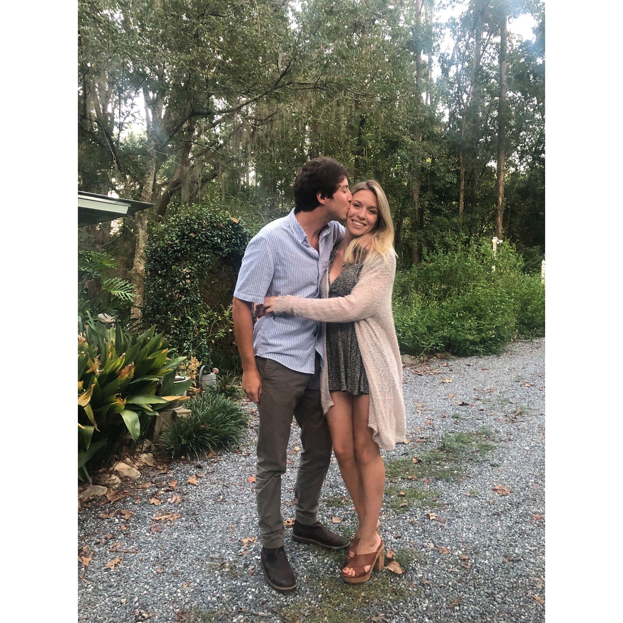 Taken pre-date night outside of our little cottage in the woods in Tallahassee (our first place together <3)