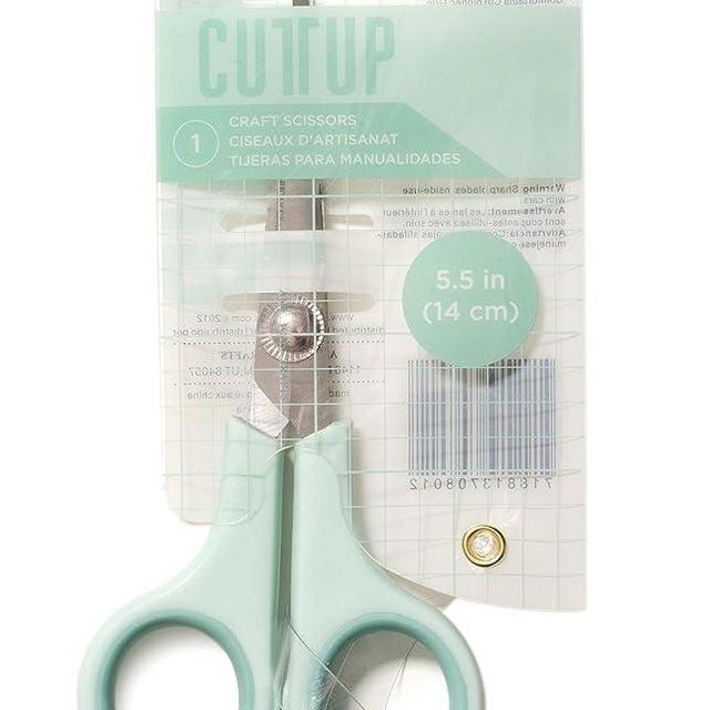 American Crafts Cut Up Scissors Extra-Fine Tip Gold Mint, 5" Arts Crafts Supplies Cutting Tools Stainless Steal Blades Soft Grip White Scissors School Supplies Office Supplies Scissors Heavy Duty