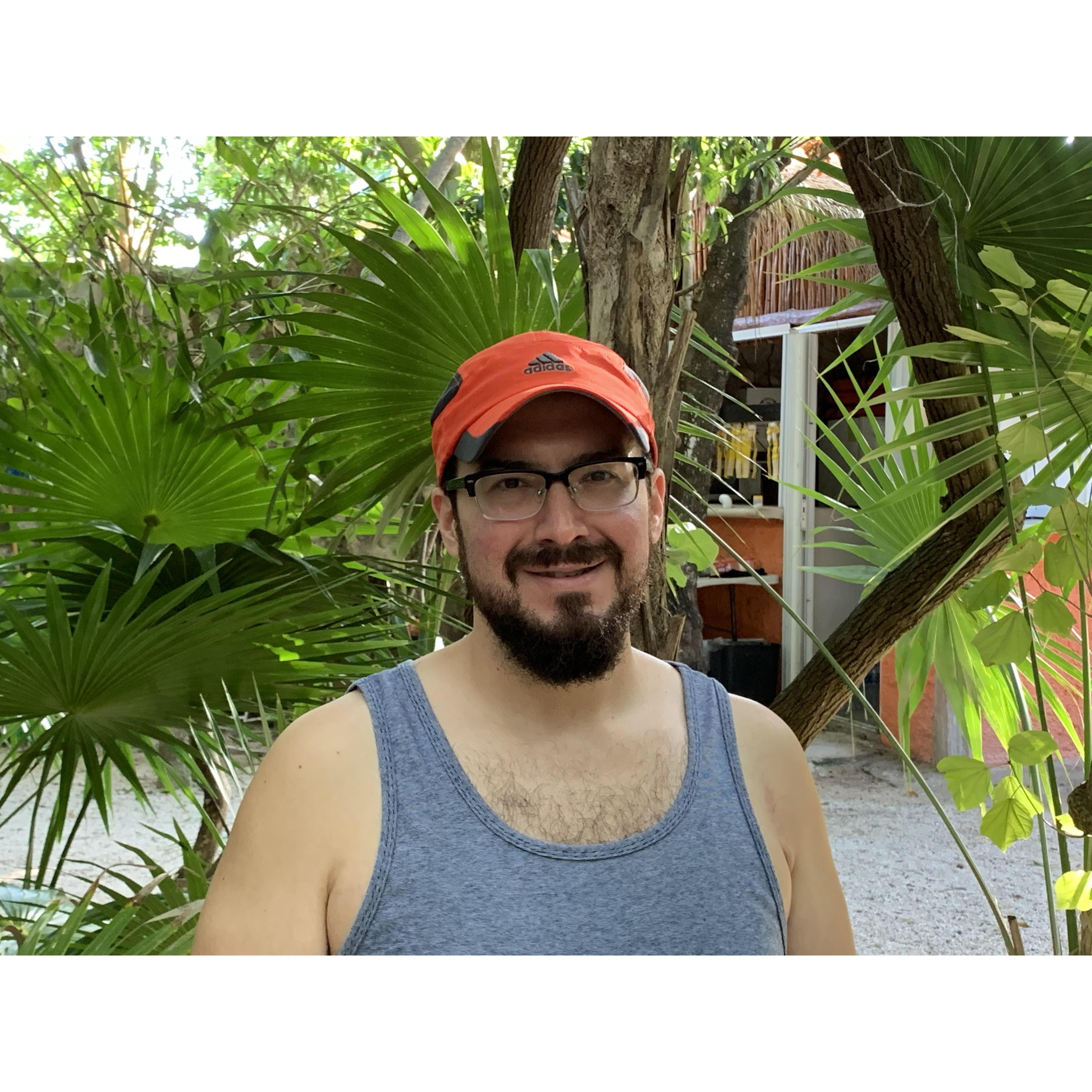 On our honeymoon, at the Yal-ku Lagoon in Mexico before going snorkeling