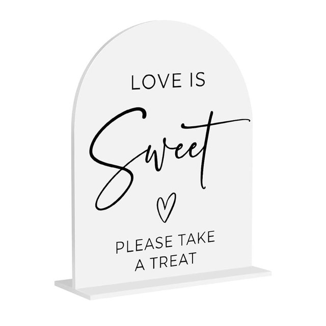 Love is Sweet Sign for Dessert Table, Dessert Bar Sign dessert Table Acrylic Decor for Ceremony Reception Event Party 8"x10"