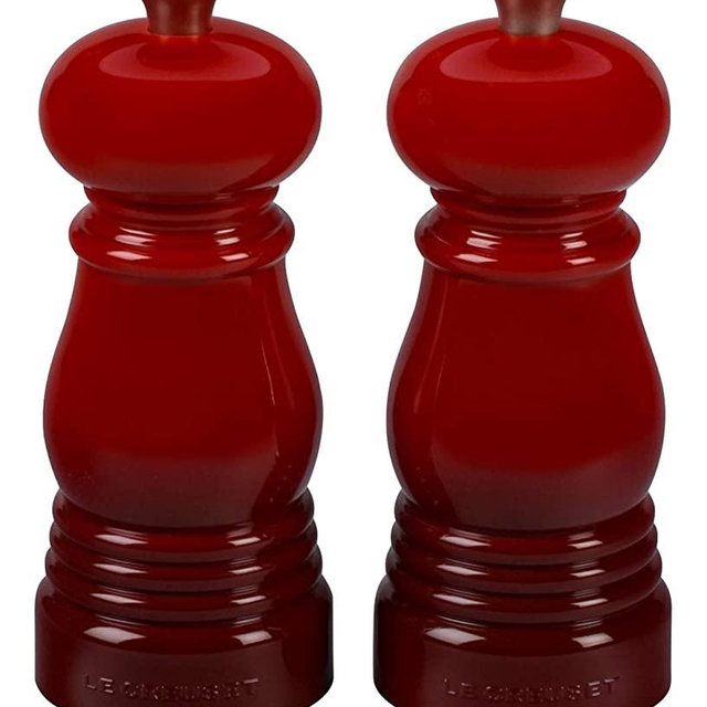 Le Creuset MG510-67 Petite Salt and Pepper Mill Set, 5" x 2", Cerise