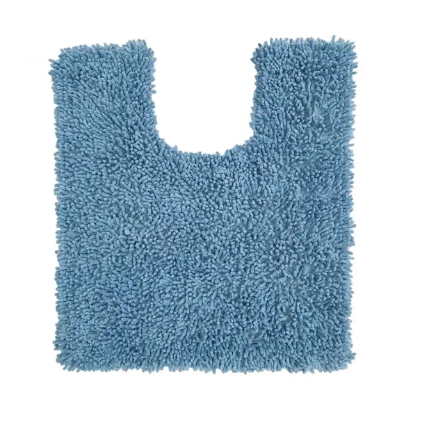 20"x20" Fantasia Bath Rug Collection Blue Cotton Shaggy Pattern Tufted Bath Rug - Home Weavers