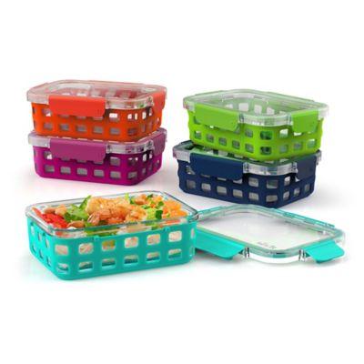 Ello 10-Piece 3.4 Cup Multicolor Glass Food Storage Container Set