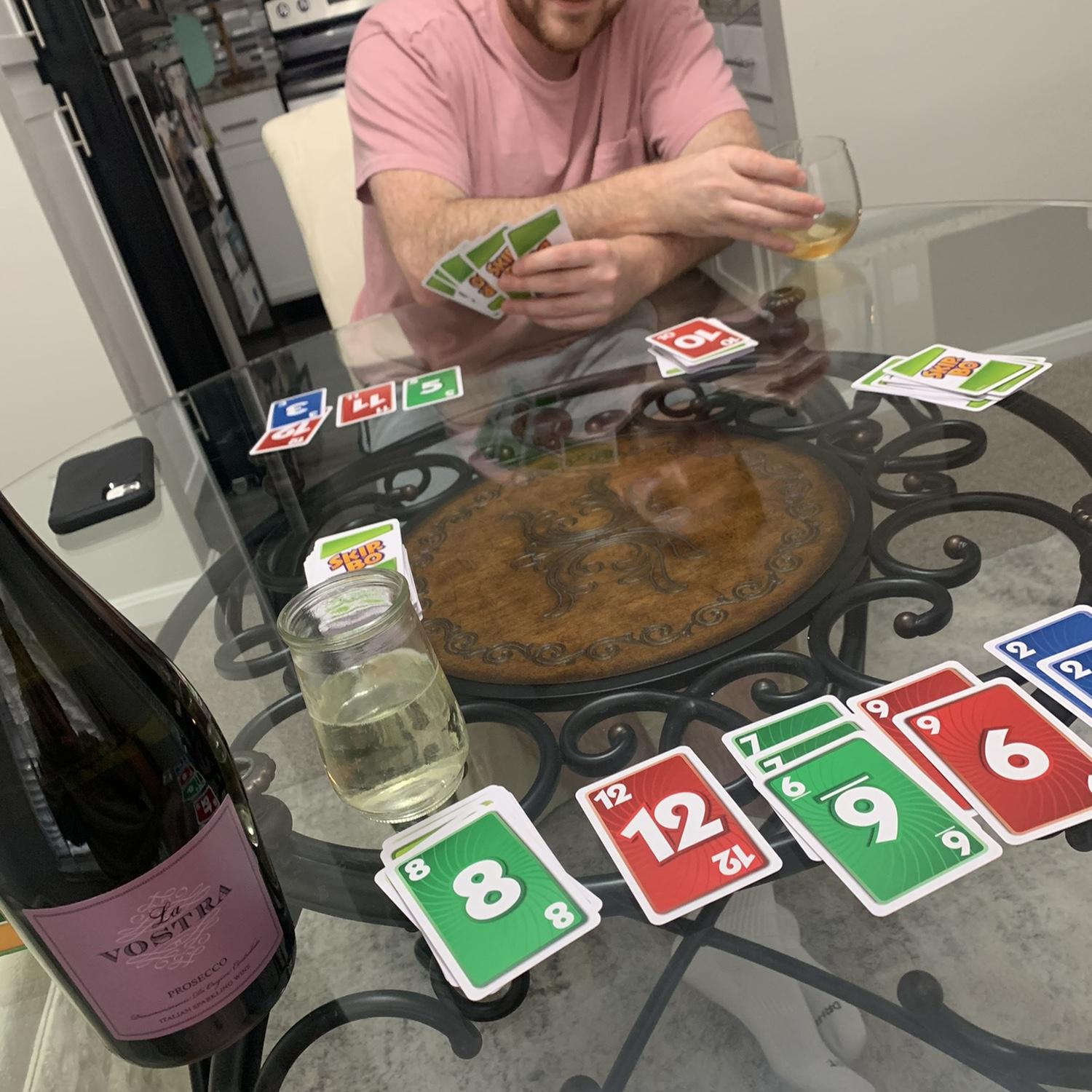 Our favorite game to play together: Skip-Bo!