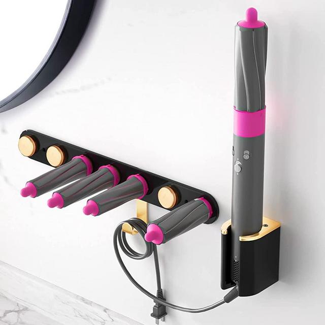 Storage Holder for Dyson Airwrap Complete, Dyson Airwrap Holder Wall Mount Dyson Accessory Holder Suitable for Hair Curling Iron Flat Iron, UEMUSI