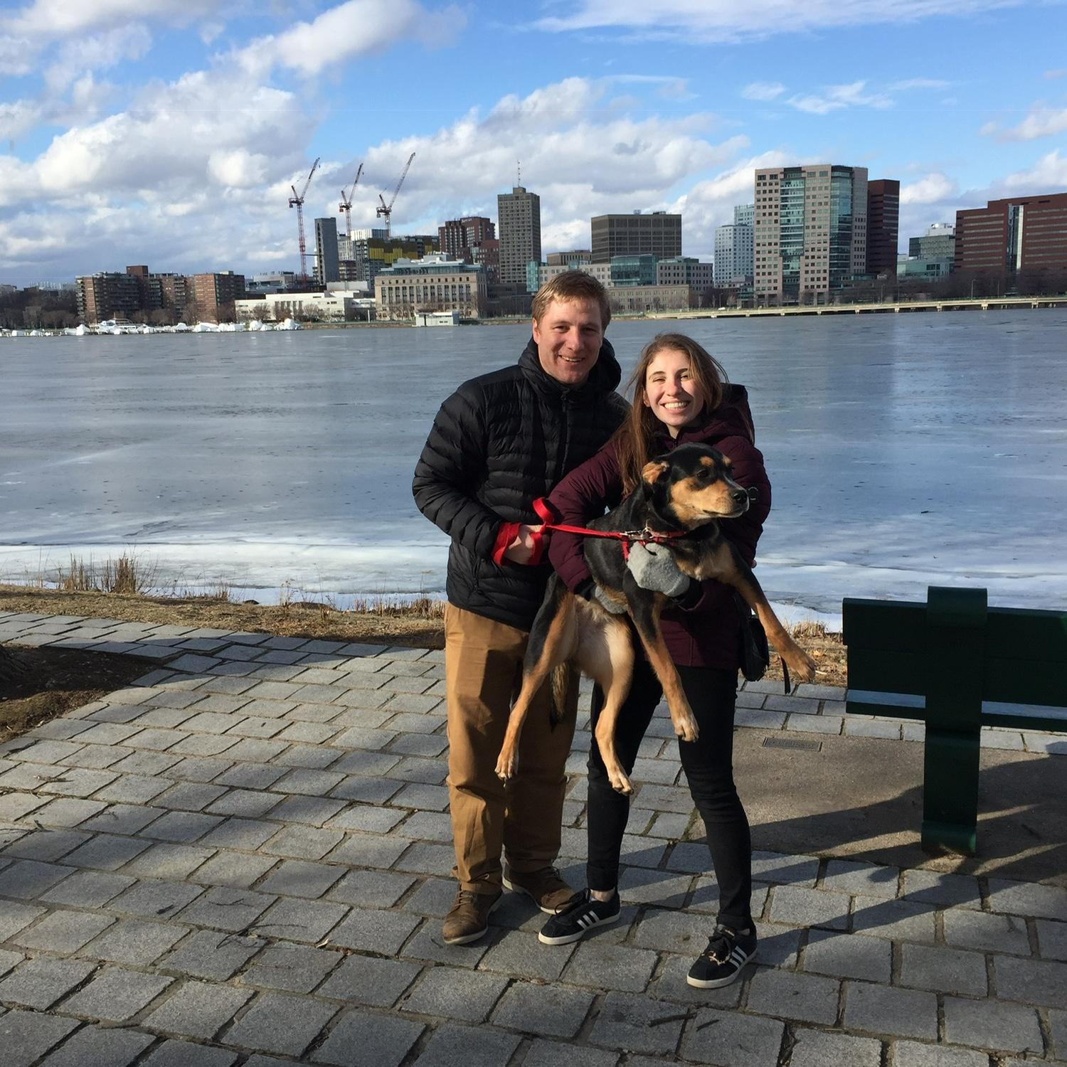 One of our many walks along the Charles River. Had to feature Rachel’s parents pup, Tessa