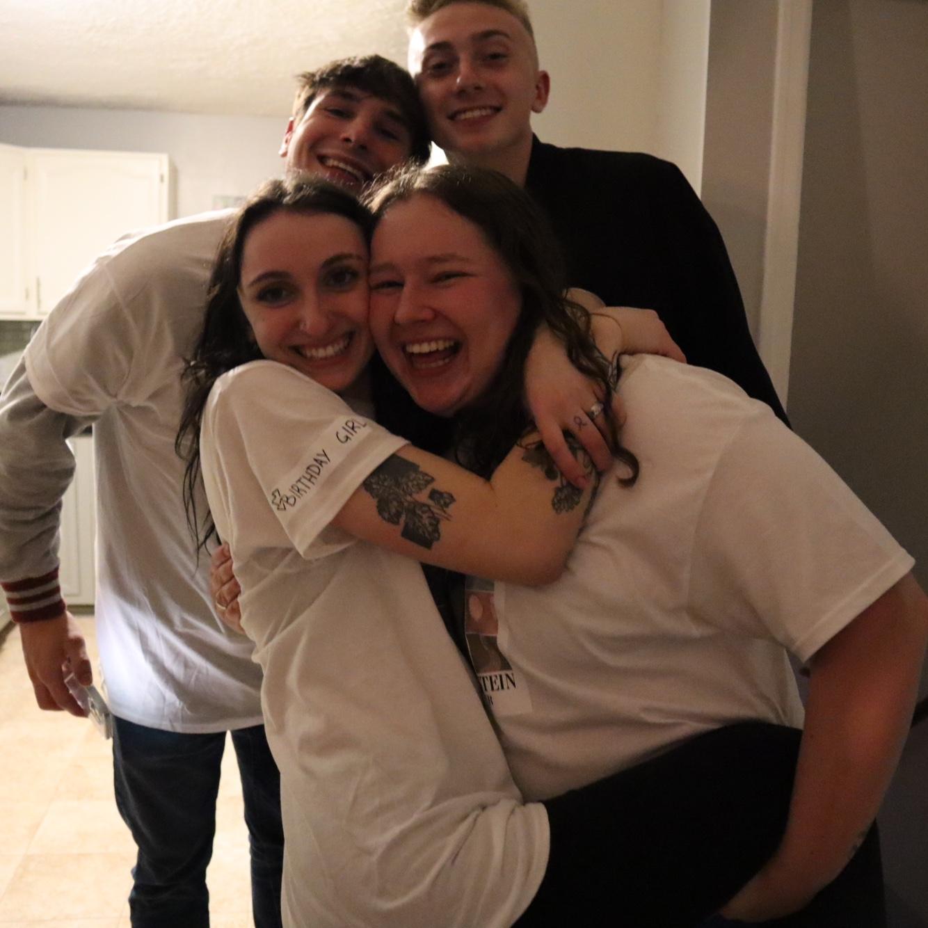 April 26, 2024: Eryn threw Sara a 22nd birthday party in the new house! With matching shirts and everything.
