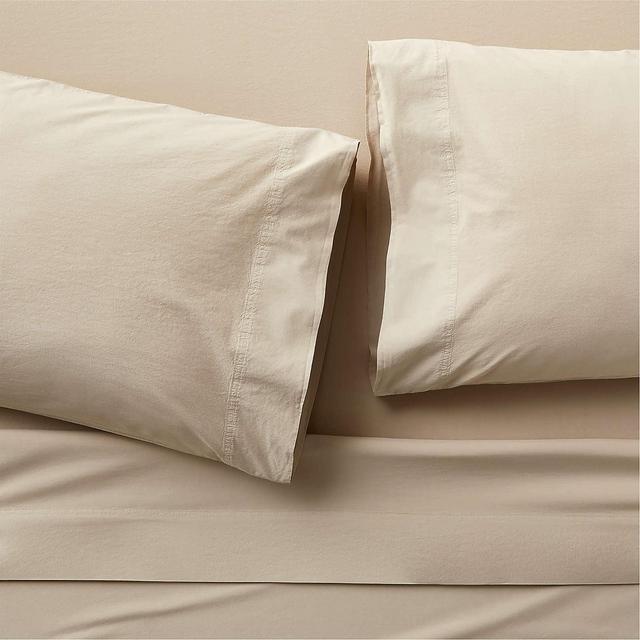 Organic Cotton Sand Beige King Bed Sheet Set