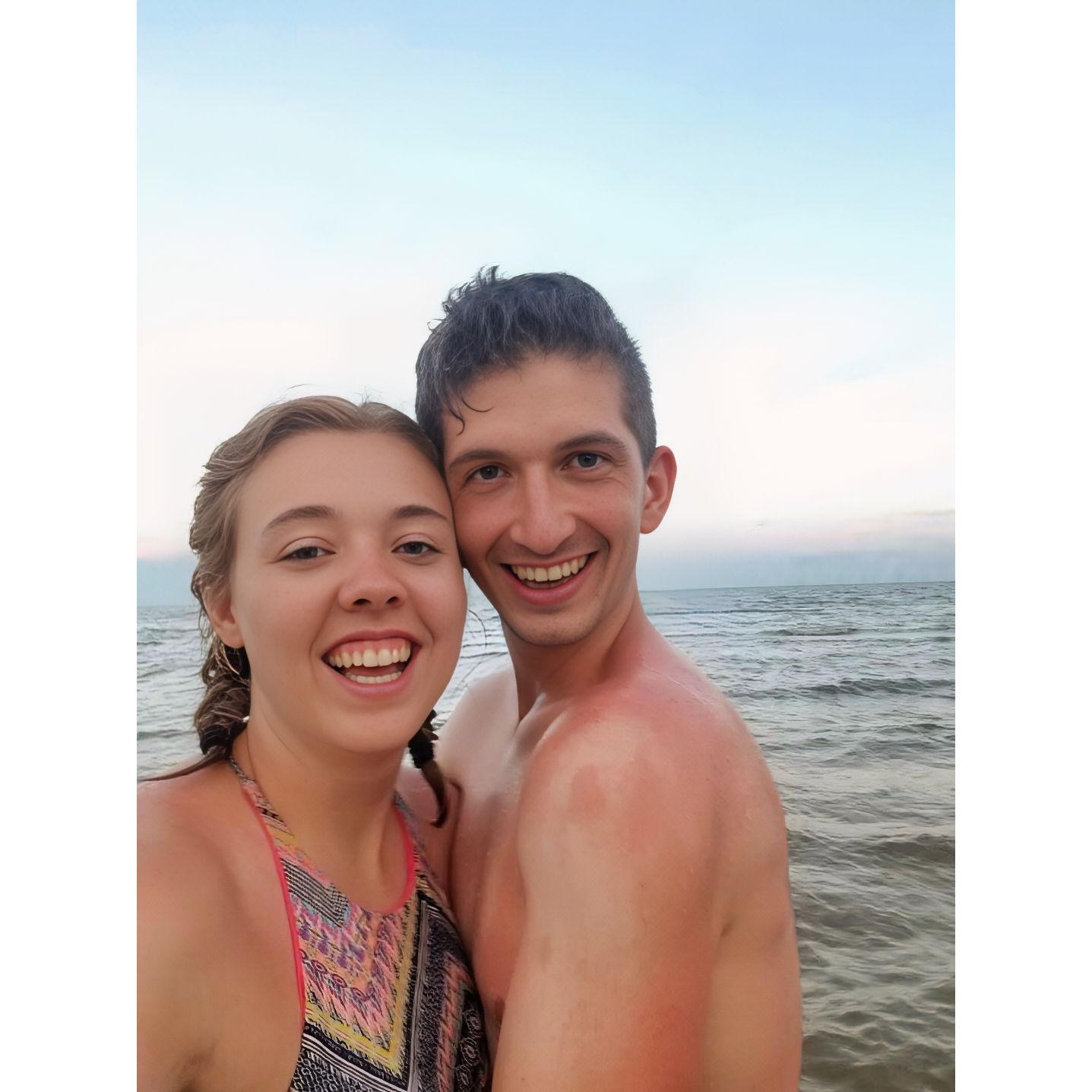 Our first day trip! We drove to the beach with some friends just before Hannah started student teaching. We spent the whole day laughing and playing in the water.