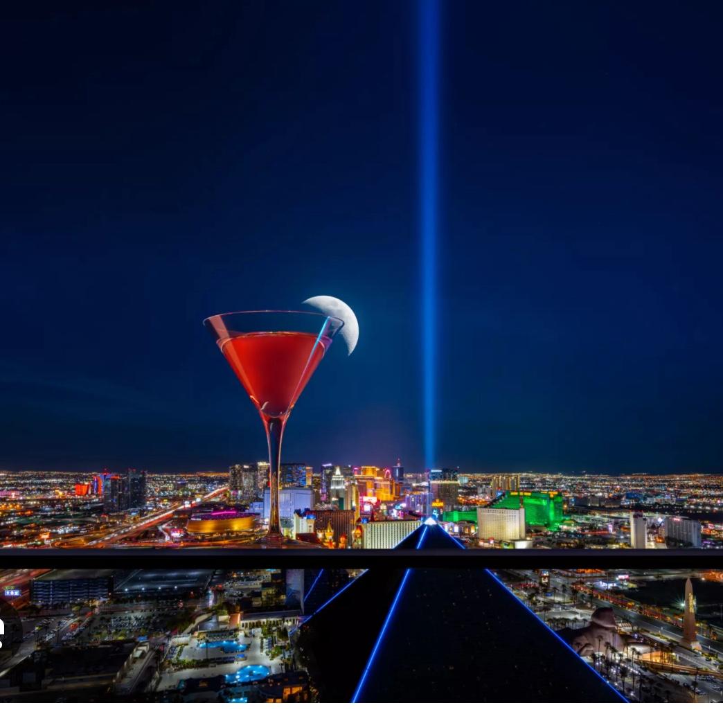 A view from Skyfall Lounge, where will will host our reception. Skyfall Lounge is located at W Las Vegas.