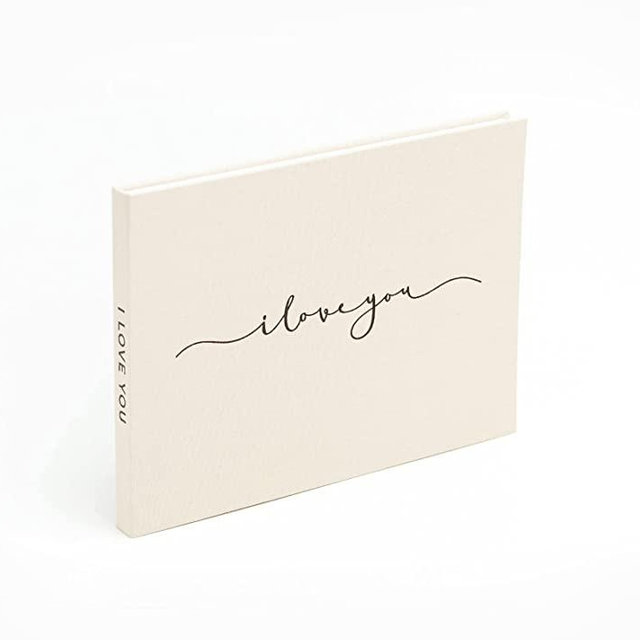 The Motion Books | Video Book that plays your wedding video | Card with Video Display, Wedding Video Book, Wedding Video Album | 4GB Memory, IPS Display, Linen Bound and Rechargeable Battery (I LOVE YOU)