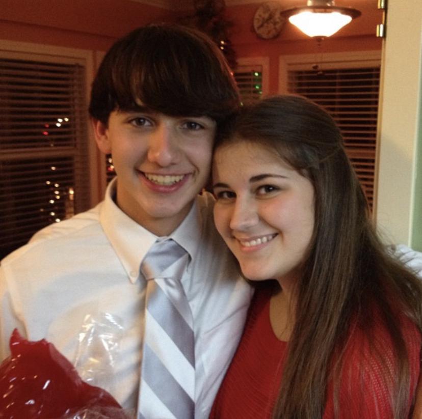 1st Christmas together 2012...yes that is a 5lb gummy bear Guy is holding