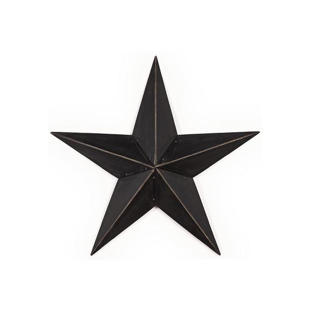 The Hearthside Collection CWI Gifts Metal Barn Star - 36 inch Galvanized Hanging Star - Farmhouse Wall Decor - Black