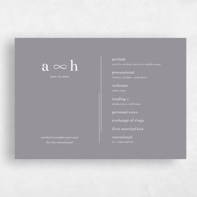 Gray, Grey Wedding Program - Powell