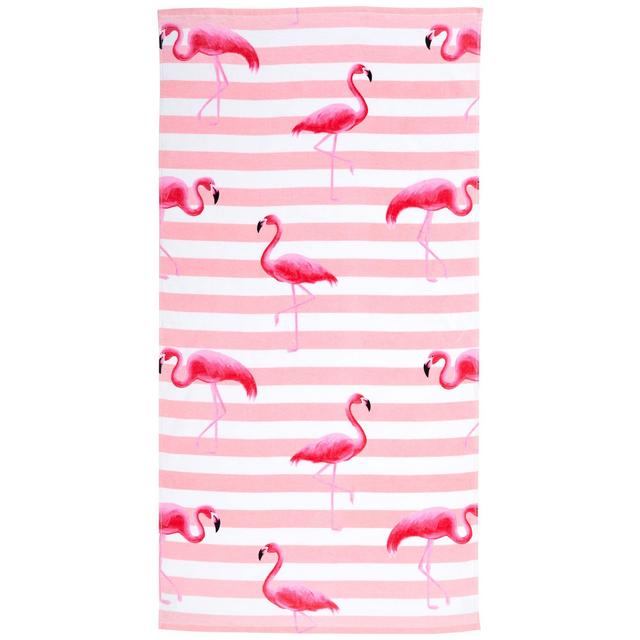100% Cotton Beach Towel Flamingo Pattern for Kids Toddler. Bath, Pool, Camping, Travel Towel for Boys Girls. 30” x 60” Quick-Dry Super Absorbent Beach Blanket