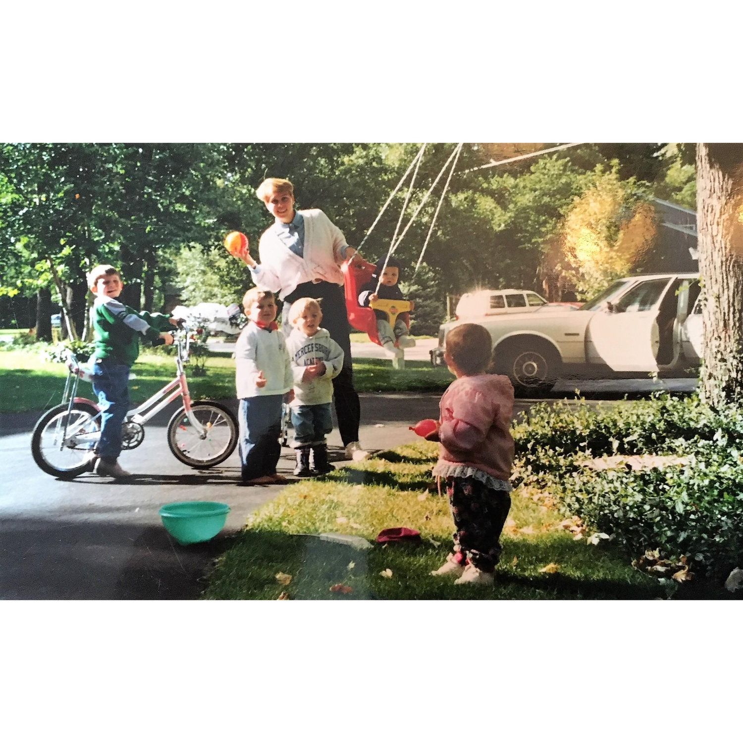 The play-date that started it all! Note the red water balloon in Rachel's hand and the fact that no one else has one...