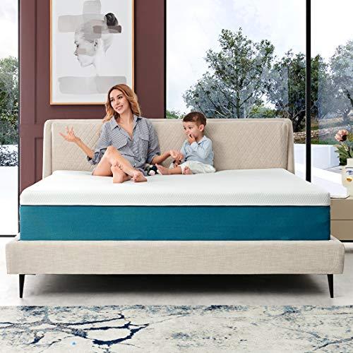 Queen Mattress, Iyee Nature 10 inch Cooling Gel Memory Foam Mattress in a Box, Foam Bed Mattress with CertiPUR-US Certified Medium Firm Foam Mattress for Sleep Supportive & Pressure Relief