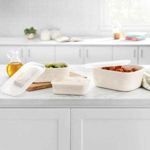 The Pioneer Woman Vintage Lace 6-Piece Nesting Baker Set with Lids, Linen