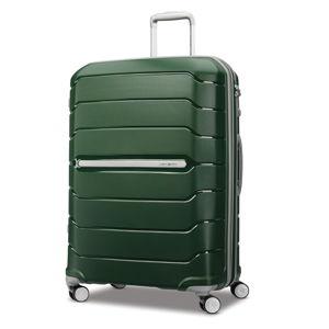 Samsonite Freeform Hardside Expandable with Double Spinner Wheels, Checked-Large 28-Inch, Pine Green