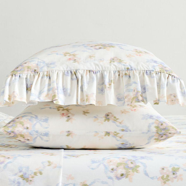LoveShackFancy Manorbrooke Bouquet Printed Pillowcases, Multi, Standard, Set of 2