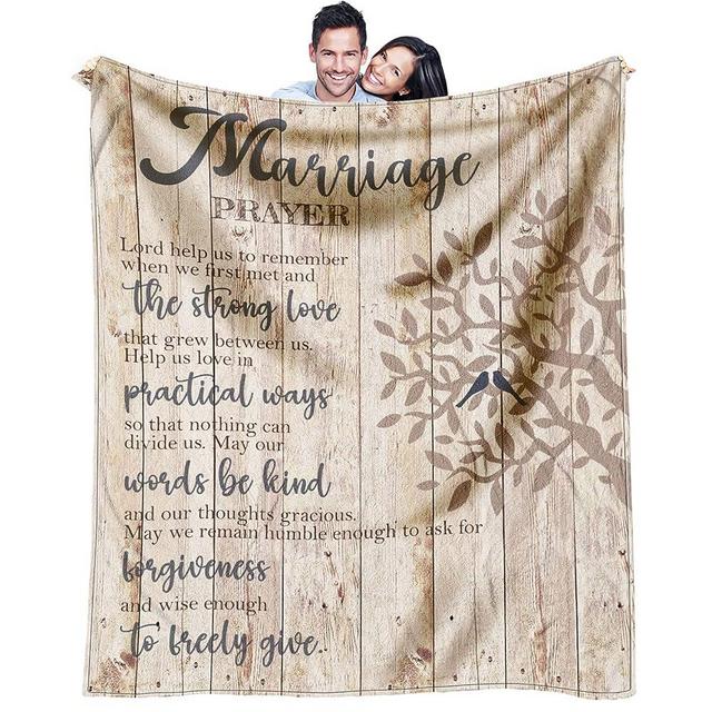 Dfaqehk Wedding Gifts for Couples 2023, Bridal Shower Gift for Bride to Be, Best Bride Gifts for Wedding Day, Unique Newlywed Gifts for Couples, Marriage Prayer Throw Blanket 60 x 50 Inch
