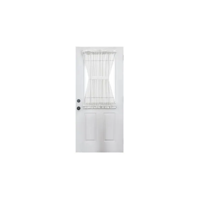 Ellis Curtain Cotton Voile 1.5" Rod Pocket Semi Sheer Door Curain Panel 40" x 72" White