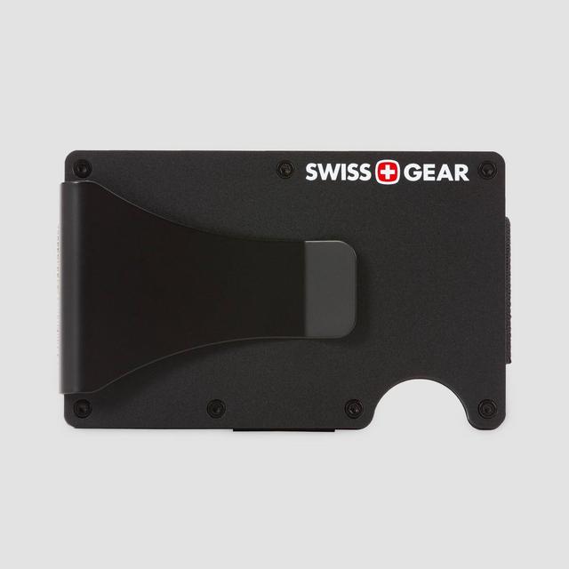 SWISSGEAR Men's Aluminium RFID Card Holder with Money Clip - Black One Size