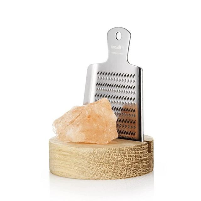 RIVSALT Himalayan Rock Salt and Grater, Natural Pink Salt