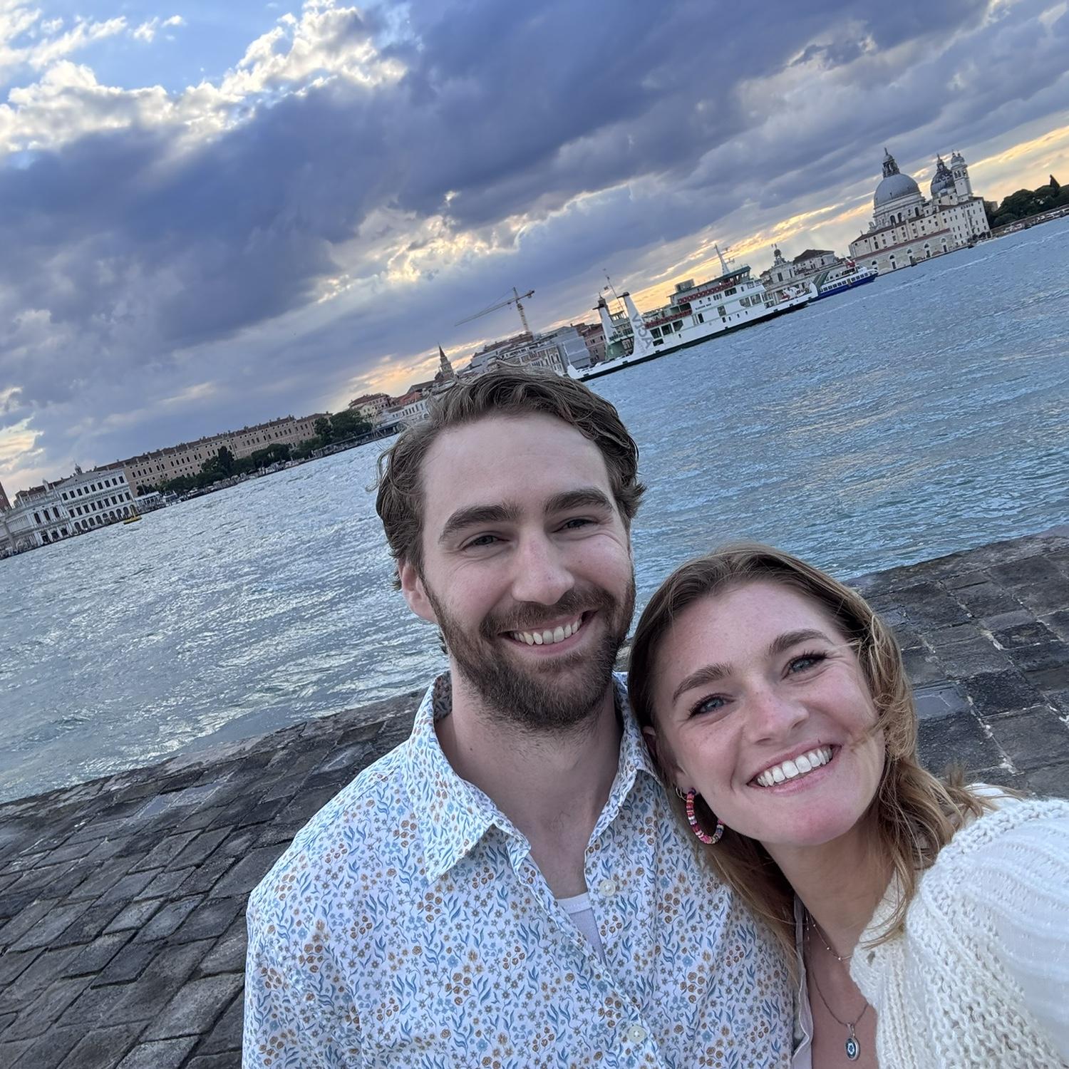 “Let’s take a picture with the sunset” moments before having a surprise engagement photoshoot