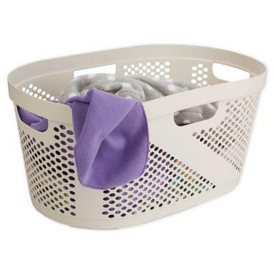 Mind Reader 40-Liter Laundry Storage Basket in Ivory White