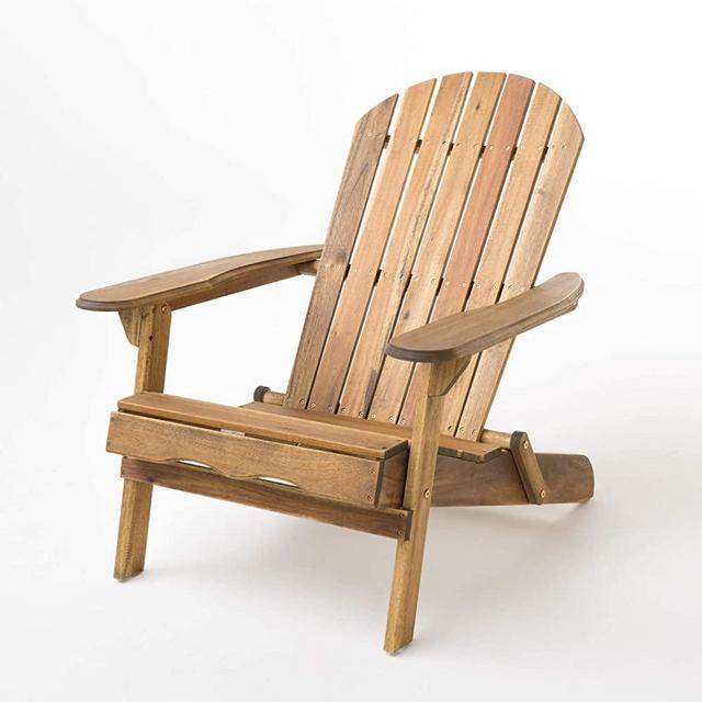 Christopher Knight Home Hanlee Folding Wood Adirondack Chair, Natural Stained
