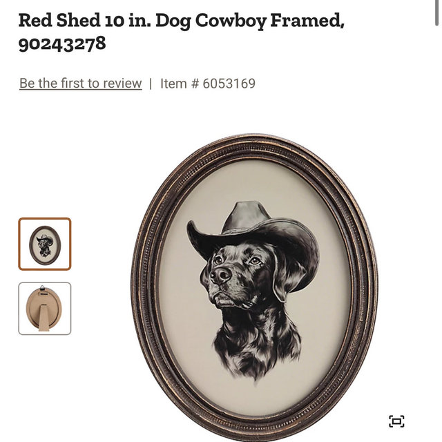 Red Shed 10 in. Dog Cowboy Framed, 90243278 at Tractor Supply Co