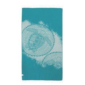 Sand Cloud Turkish Beach Towel - Sand Proof - 100% Certified Organic Turkish Towel - Quick Dry Towel for Beach, Blanket or Bath Towel - As Seen on Shark Tank - Mandala Sea Turtle Green…