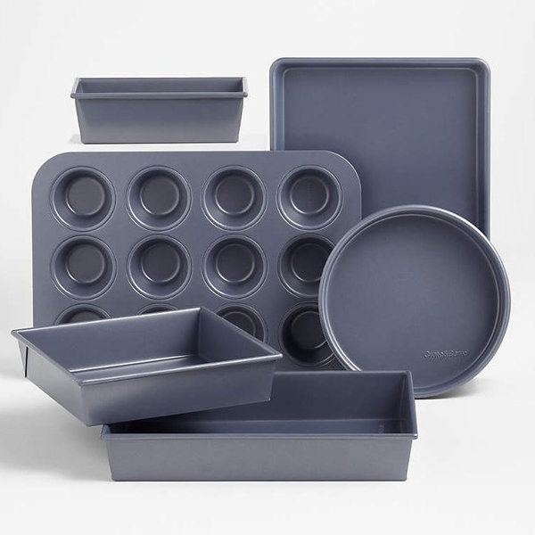 Crate & Barrel Slate Blue Bakeware 6-Piece Set