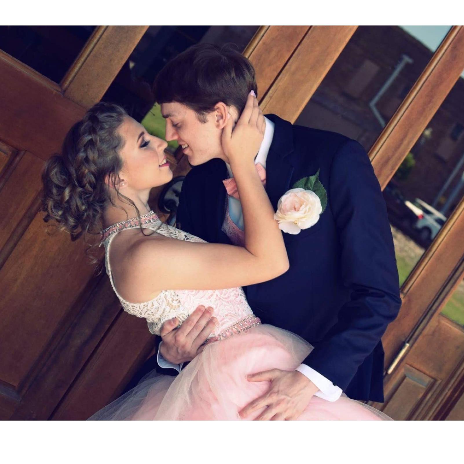 This is Melea's Senior Prom and prom # 3. And they cannot wait to live together and go to college.