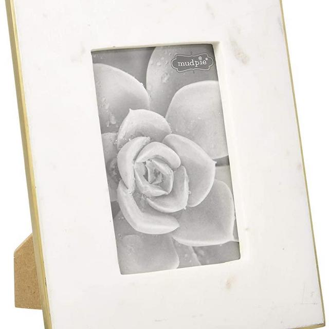 Mud Pie Marble and Gold Edge Frame 4" x 6"