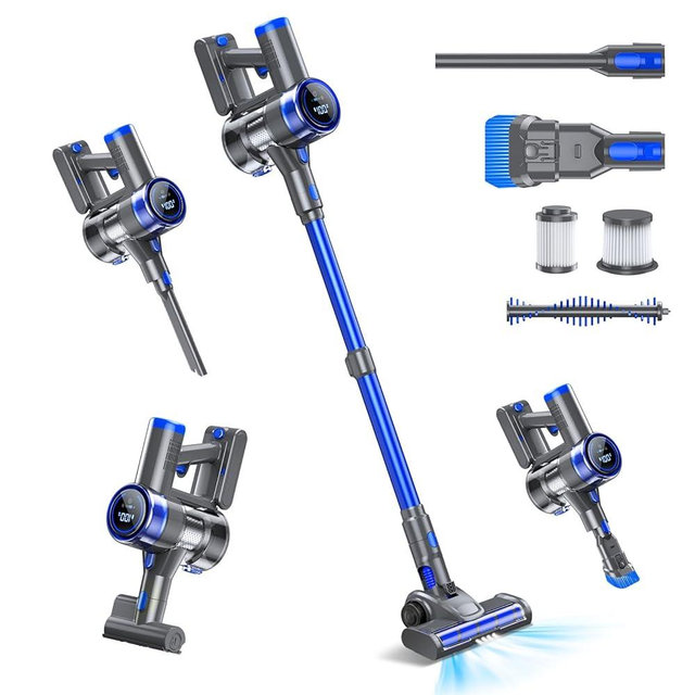 Cordless Vacuum Cleaner, 33KPA/400W Rechargeable Stick Vacuum with 45 Mins Runtime, 6-in-1 Lightweight Portable Handheld Stick Vacuum for Home Hard Floor Carpet Car Pet Hair