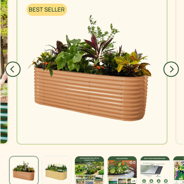 32" Extra Tall 10 In 1 Jumbo Modular Metal Raised Garden Bed Kit in Terra Cotta