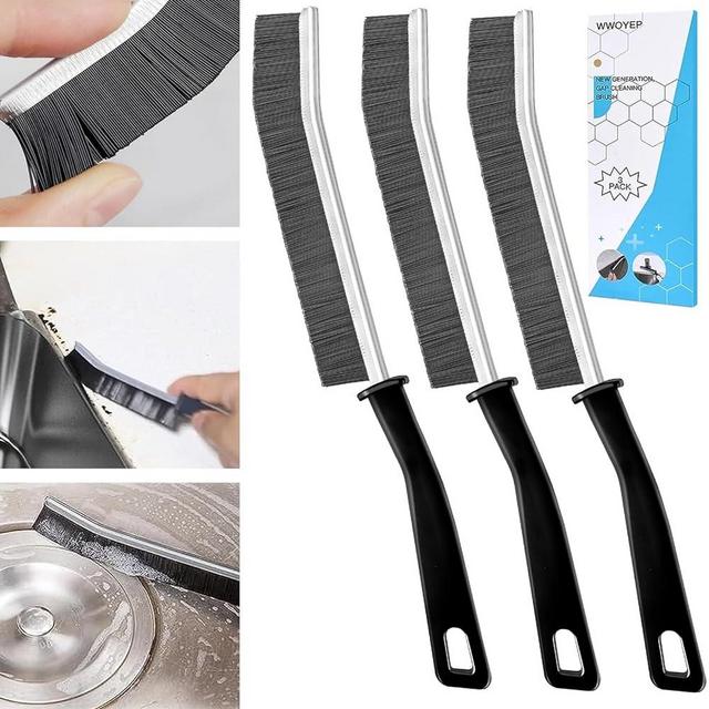 WWOYEP 3PCS Multifunctional Thin Cleaning Brush for Tight Spaces,Gap Hard-Bristled Crevice Cleaning Brush,Specially Used for Dead Corners in Bathrooms,Kitchens,Ceramic Tiles,and Window Grooves.