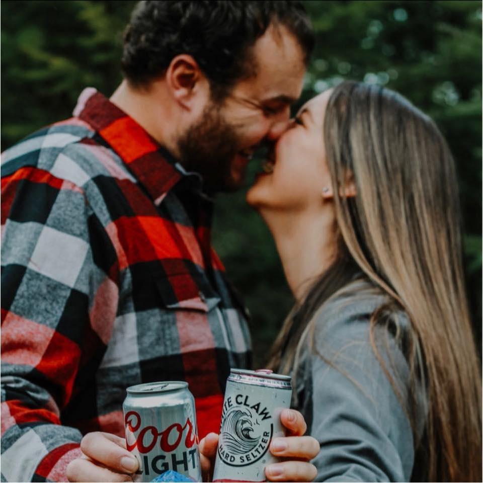 Our first pictures together to celebrate buying our property in McCleary in January of 2020. We bought our property after dating for 8 months. Crazy!