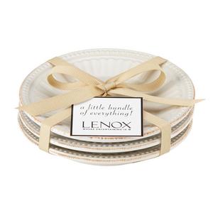 Lenox French Perle Groove Plates (Set of 3), Mini, White